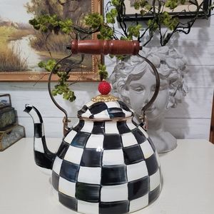 MacKenzie-Childs Courtly Check 3qt Teapot